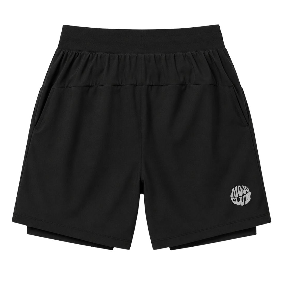 2 in 1 NYLON SHORT - Black