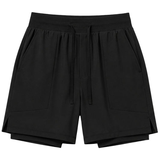 2 in 1 NYLON SHORT - Black