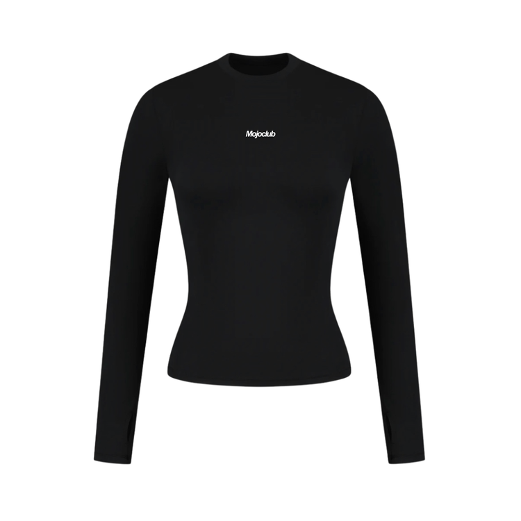 LONG SLEEVE NYLON TOP - Black