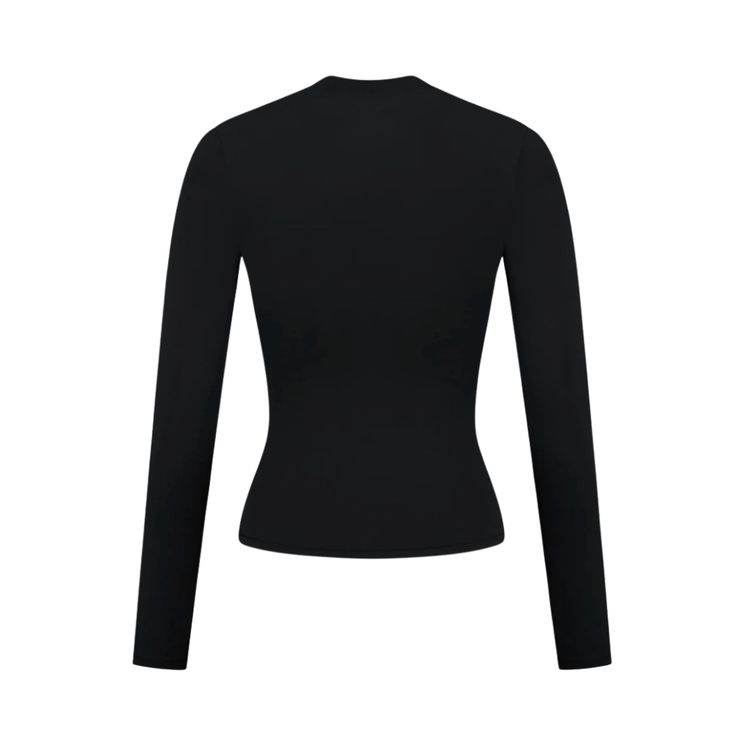 LONG SLEEVE NYLON TOP - Black