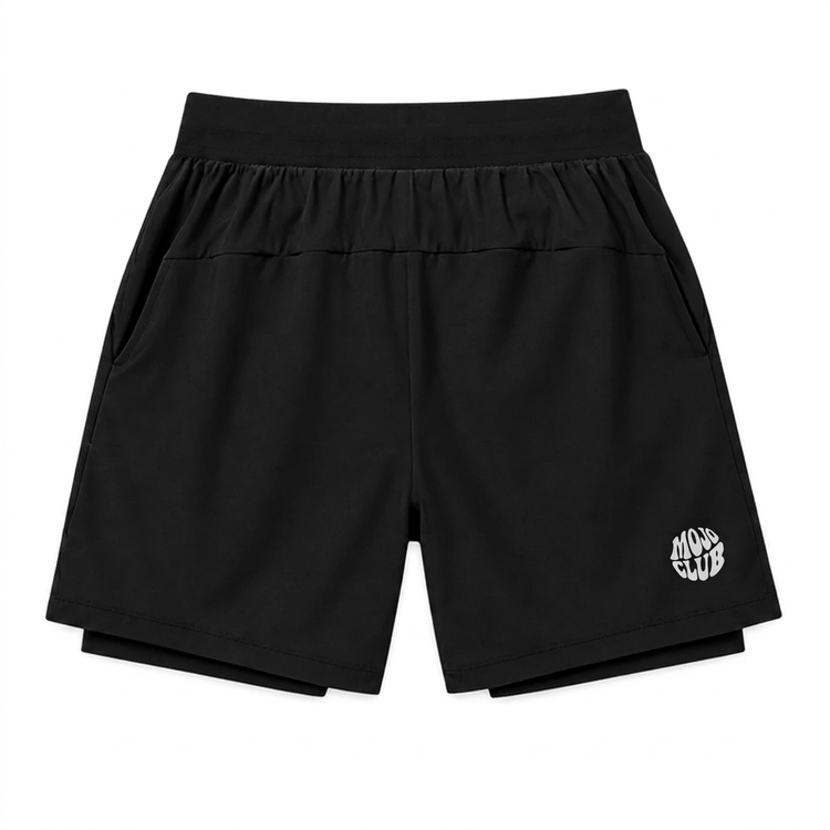 2 in 1 NYLON SHORT - Black