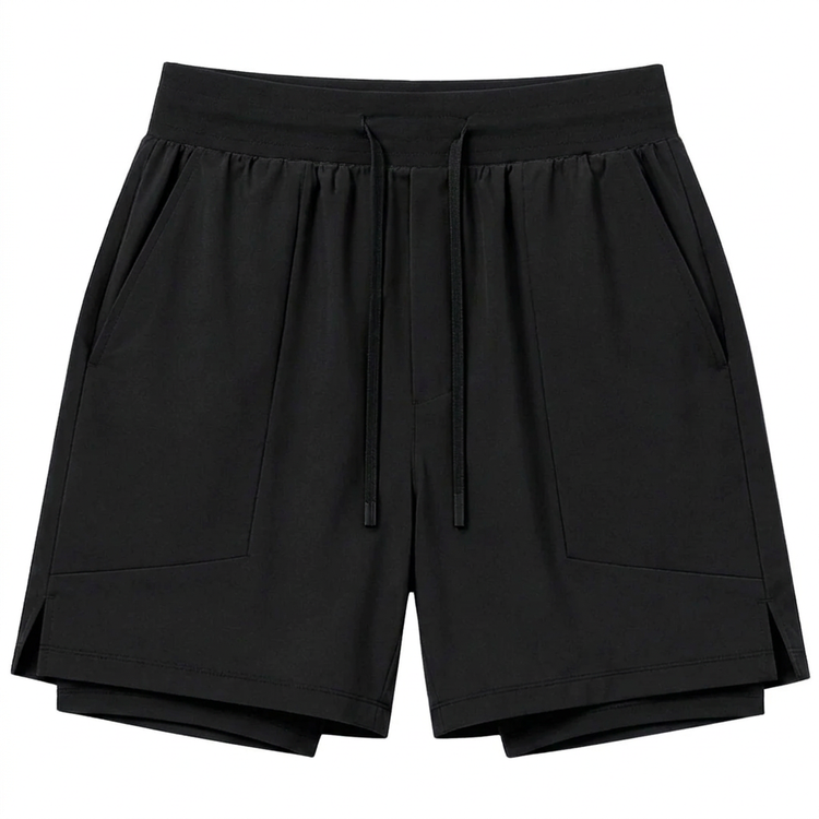 2 in 1 NYLON SHORT - Black